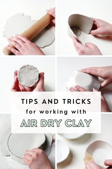 Air Dry Clay Tips, Working With Air Dry Clay, Air Dry Clay Pot, Crayola Air Dry Clay, Clay Tips, Homemade Clay, Diy Air Dry Clay, Dopamine Decor, Air Dry Clay Projects