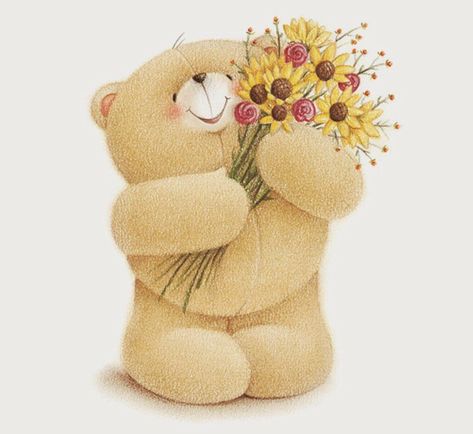 Forever Friends Cards, Angel Sculpture Art, Forever Friends Bear, Teddy Bear Images, Teddy Bear Pictures, Bear Illustration, Forever Friends, Cute Cartoon Characters, Tatty Teddy