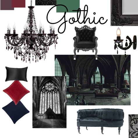 Gothic Set Design, Gothic Mood Board, Gothic Architecture Mood Board, Gothic Architecture Elements, Gothic Fashion Magazine, Gothic Interior Design, Gothic Living Room, Gothic Interior, Light Hardwood Floors