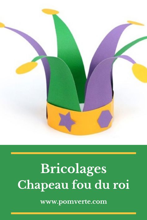 Ralisez un chapeau de fou du roi avc papier construction et clochettes. C'est rigolo! Carnival Hats Diy, Clown Hat Craft, Diy Hats For Kids Crafts, Crazy Hat Day Ideas For Kids Diy, Clown Hat Diy, Diy Clown Hat, Jester Hat Pattern, Clown Diy, Party Hat Craft