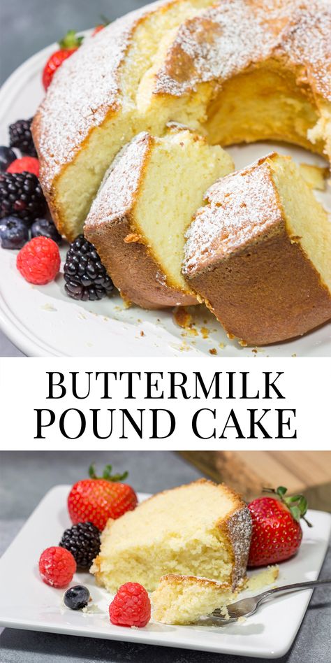 Buttery Pound Cake, Buttermilk Pound Cake, Cake Recipes Easy Homemade, Buttermilk Recipes, Pound Cake Recipe, Homemade Buttermilk, Cakes Recipes, Cake Recipes From Scratch, Homemade Cake Recipes