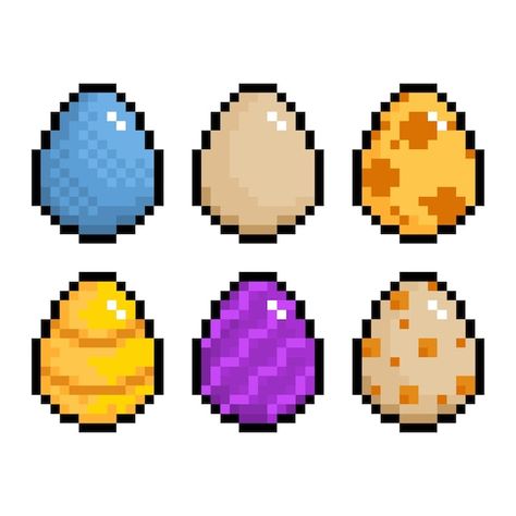 Easter Egg Pixel Art, Egg Pixel Art, Pokemon Eggs, Drawing 101, Pixel Games, Egg Art, Egg Carton, Perler Bead Art, Video Game Characters