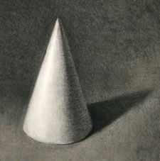 Cone Value Cone Shading, 3d Cone Drawing, Cone Reference, Cone Drawing, Cone In Perspective, Cone Still Life, Pencil Value Scale, Shading Exercises Pencil Value Drawing, 3d Christmas Tree Card