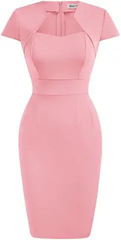 Classy Pencil Dress, Women Bodycon Dress Classy, Retro Outfits For Women Vintage Dresses, Cute Dresses Pink, Dresses For Work Business, Pencil Dress Outfit Classy, Pink Business Dress, Business Woman Dress, Pink Work Dress