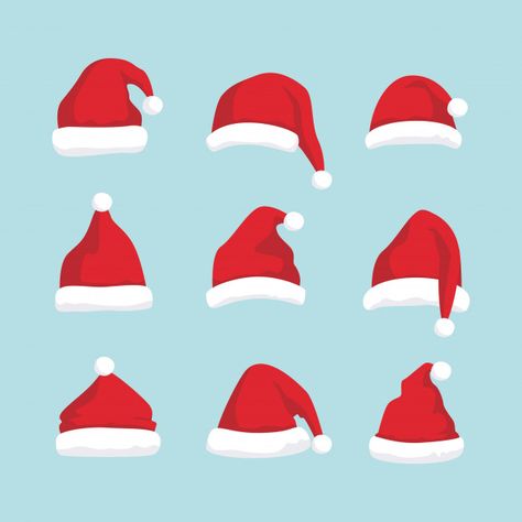 Santa Hat Illustration, Christmas Hat Illustration, Cute Santa Illustration, Santa Hat Aesthetic, Christmas Hat Drawing, Hype Tshirt, Santa Hat Drawing, Cute Art Anime, Mistletoe Footprint