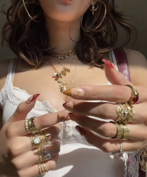 Funky Jewelry Gold, June 3rd, Dope Jewelry, Funky Jewelry, Jewelry Lookbook, Stacked Jewelry, Layered Jewelry, Jewelry Inspo, Dream Jewelry