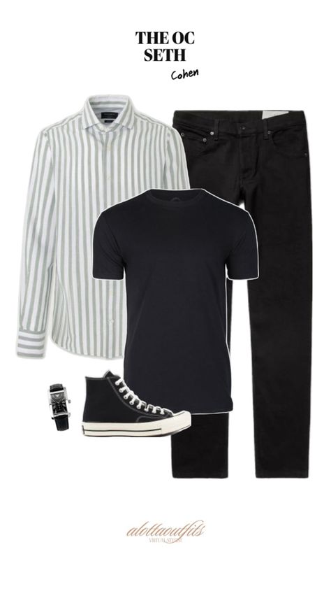 Seth Cohen , the oc season 1, episode ‘the LA’ outfit inspiration The Oc Season 1, La Outfit, Guy Outfit, Seth Cohen, The Oc, Season 1, Outfit Inspirations, Mens Outfits