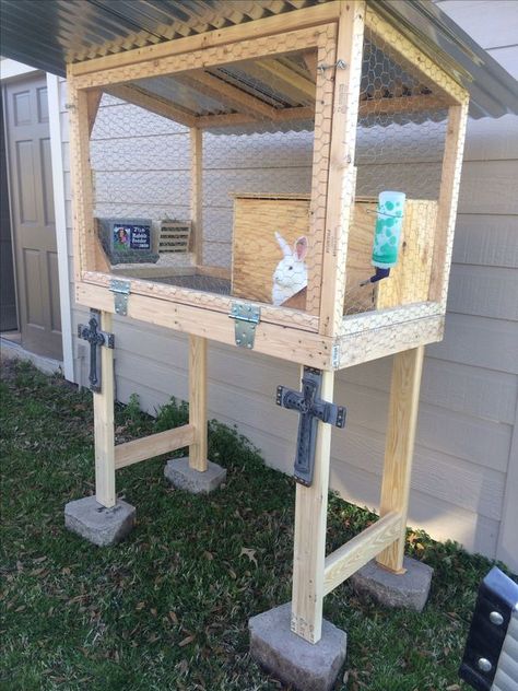 Diy Bunny Hutch, Rabbit Cages Outdoor, Diy Bunny Cage, Rabbit Hutch Plans, Diy Rabbit Cage, Rabbit Hutch Indoor, Diy Rabbit Hutch, Outdoor Rabbit Hutch, Rabbit Farm