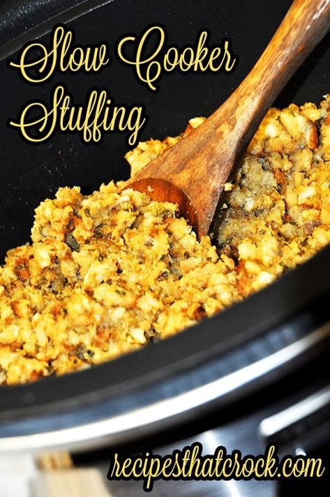 Crock Pot Stuffing Slow Cooker Stuffing, Holiday Stuffing, Stove Top Stuffing, Chicken Stuffing Casserole, Stuffing Casserole, Crockpot Dishes, Stuffing Recipes, Crock Pot Slow Cooker, Crock Pot Cooking