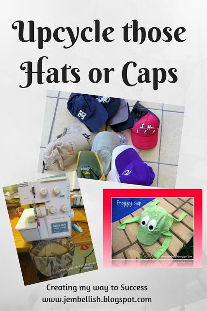 Ideas and Inspiration for Upcycling Hats or Caps Upcycle Hats Ideas, Old Baseball Hats Repurpose, Recycled Hats, Clothes Upcycling, Hats Ideas, Welder Cap, Bored Kids, Welding Caps, Upcycling Projects