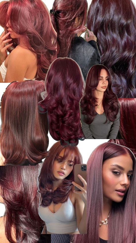 Red Hair 90s Style, Red Hair With Ginger Highlights, Burgundy Hair Medium Length, Different Types Of Red Hair, Different Types Of Haircuts For Women, Cheery Red Hair Colour, Black Hair With Ginger Highlights, Neapolitan Hair Color, Dua Lipa Red Hair