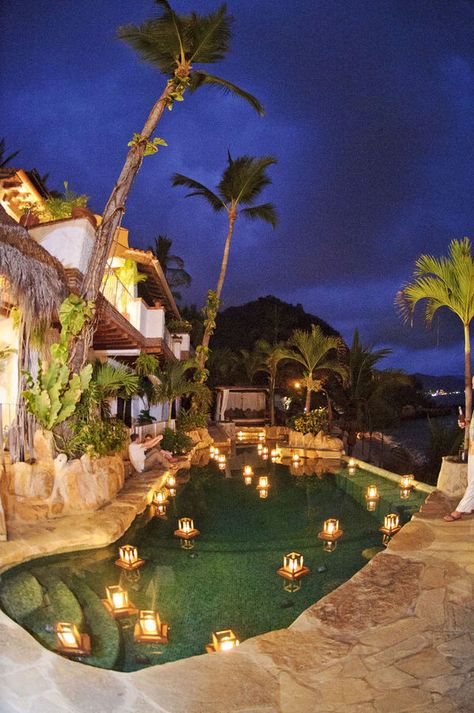 Puerto Vallarta Candles Reception, Puerto Vallarta Wedding, Floating Lanterns, The Dream Team, Wedding Planning Services, Pool Decor, Pool Light, Floating Candles, Reception Decor