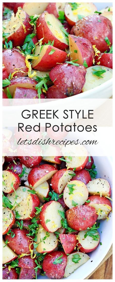 Red Potatoes Recipe, Greek Style Potatoes, Red Potato Recipes, Red Potato, Recipe Potato, Greek Potatoes, Potatoes Recipes, Side Dishes For Chicken, Potato Recipes Side Dishes