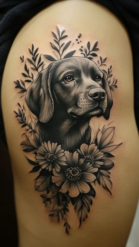 Discover the timeless elegance of Labrador Retriever tattoos! 🐾 Whether you're a devoted dog mom or simply love these loyal companions, a Labrador tattoo is the perfect way to showcase your bond. From intricate designs to small and simple pieces, there are endless Labrador Retriever tattoo ideas that capture the spirit of these amazing pups. Women who adore dogs can express their passion through a gorgeous labrador retriever tattoo that symbolizes loyalty, love, and friendship. Black Lab Tattoos, Labrador Tattoo Ideas, Labrador Retriever Tattoo, Black Dog Tattoo, Labrador Tattoo, Retriever Tattoo, Halloween Tattoos Sleeve, Earth Tattoo, Pitbull Tattoo