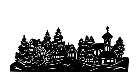 Village Silhouette, Shadow Theater, Puppet Design, Santa's Village, Winter City, City Silhouette, Winter Village, Shadow Puppets, Mural Ideas