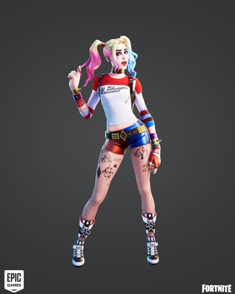 Harley Quinn Fortnite, Harley Quinn Movie, Andrea Thomas, Fortnite Logo, Caricature From Photo, Movie Artwork, Head Model, Fortnite Game, Game Cover