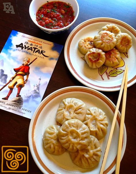 Momo Dumplings, Anime Recipes, Avatar Party, Fiction Food, Fictional Food, Fruit Cupcakes, Movie Food, Geek Food, Drink Recipe Book