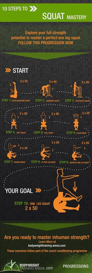 Pistol Squat progression up to a pistol squat visualized and explained in an infographic following convict conditioning routines Squat Progression, Convict Conditioning, Home Gyms, Muscles In Your Body, Calisthenics Workout, Body Weight Training, Street Workout, Motivation Fitness, Calisthenics