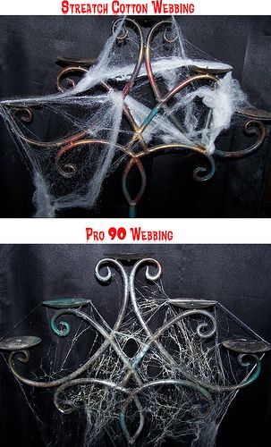 The BEST cobwebs from Strange Answers: "How do you make the most realistic cobwebs?" Diy Cobwebs, Halloween Chandelier, Halloween Cemetery, Fake Spider, Spider Web Decoration, Miniature Items, Samhain Halloween, Halloween 2014, Vintage Phones