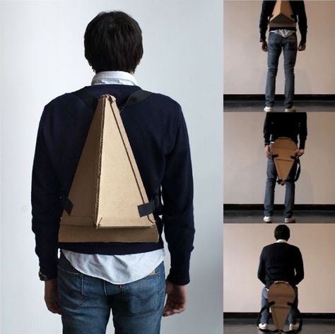 Backpack Design Concept, Backpack Chair, Backpacking Chair, Warehouse Living, Paper Bag Design, Furniture Design Sketches, Concept Models Architecture, Cardboard Toys, Flat Pack Furniture