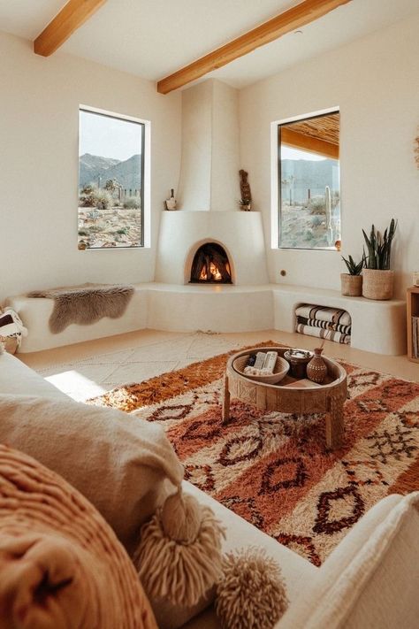 Southwestern Interior, Joshua Tree House, Adobe Home, Desert Decor, Adobe House, Desert Living, Southwestern Home, Usa Road Trip, Deco Originale