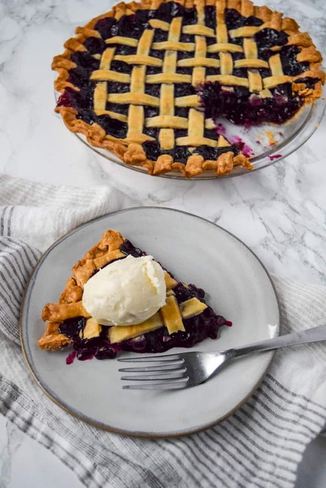 Wild Maine Blueberry Pie - Fresh Apron Maine Blueberry Pie, Using Frozen Blueberries, Wild Blueberry Pie, Pie Crust Shield, Awesome Desserts, Store Bought Pie Crust, Pie Crust Dough, Refrigerated Pie Crust, Blueberry Pie