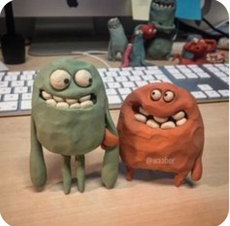 Monster Garden, Alien Craft, Clay Animation, Alien Crafts, Easy Polymer Clay, Clay Monsters, Clay People, Clay Sculptures, Play Clay