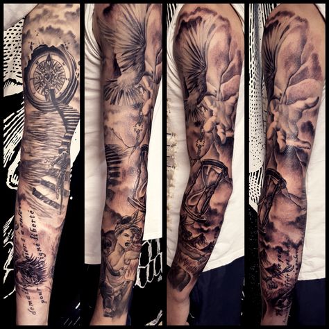 Tattoo Black And Grey, Tattoo Black, Black And Grey Tattoos, Black Tattoos, Sleeve Tattoos, Hình Xăm, Black Grey, Tatting, Black And Grey