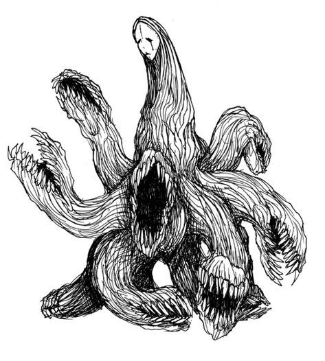 ArtStation - Ink & Watercolor, Tom Kyzivat Eldritch Monster Art, Monster Sketch Dark, Scylla Art, Monster Drawings, Monster Sketch, Horror Drawing, Creepy Drawings, Monster Drawing, The Odyssey