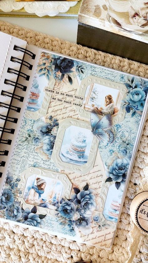 📖 scrapbooking 🦋 | 💙🩵.. Blue winter sweet theme..🩵💙 I used new pretty supplies from @treasurekeeping 🤩 ❗❗ 12% off with code "SYLWIA" ❗❗ Bulletjournal… | Instagram Winter Scrapbook, Blue Scrapbook, Mini Art Journal, Anniversary Scrapbook, Collage Journal, Scrapbooking Journal, Dance Images, Still Frame, Glue Book