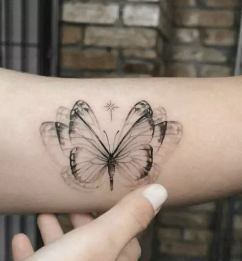 Butterfly Tattoos Design, Tattoo Ideas Butterfly, Realistic Butterfly Tattoo, Ufo Tattoo, Crane Tattoo, Design Tattoos, Insect Tattoo, Epic Tattoo, Tasteful Tattoos