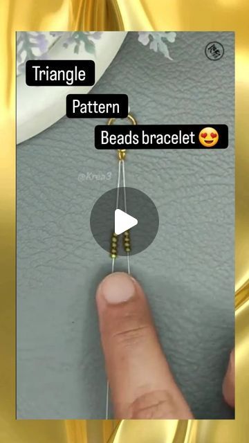 Leather Macrame, Leather Beaded Bracelet, Beaded Leather Bracelet, Bead Weaving Patterns, Gemstone Beaded Bracelets, Triangle Pattern, Youtube Shorts, Jewelry Maker, Jewelry Tutorials