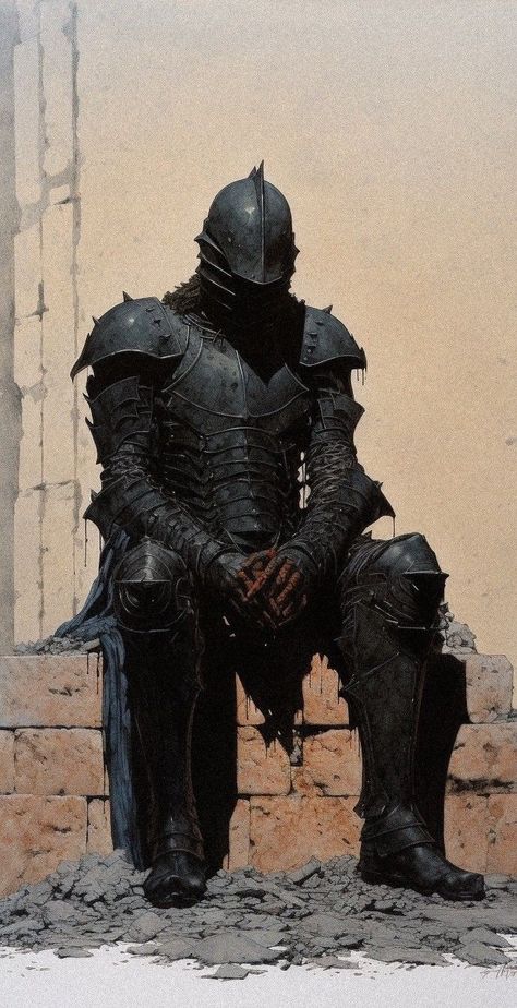 Home / X Dark Fantasy Knight Art, Knight Sitting, Dark Fantasy Knight, Dark Artwork, Medieval World, 다크 판타지, Knight Art, Knight Armor, Dark Art Illustrations