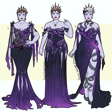 Hannah Alexander Artwork on Twitter: "Ursula designs… " Hannah Alexander Artwork, Ursula Cosplay, Medieval Fantasy Clothing, Hannah Alexander, Ursula Costume, Disney Cosplay, Sea Witch, Mermaid Costume, Illustration Fashion Design