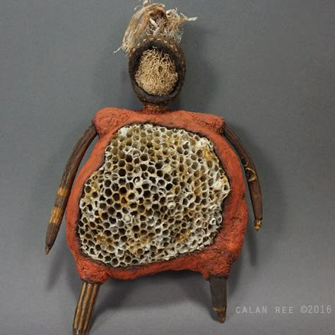 Paper Wasp Art Doll - Calan Ree Surrealism Dark, Paper Wasp, Nails Vintage, Spirit Art Dolls, Nest Art, Assemblage Art Dolls, Wasp Nest, Epoxy Clay, Goddess Sculpture