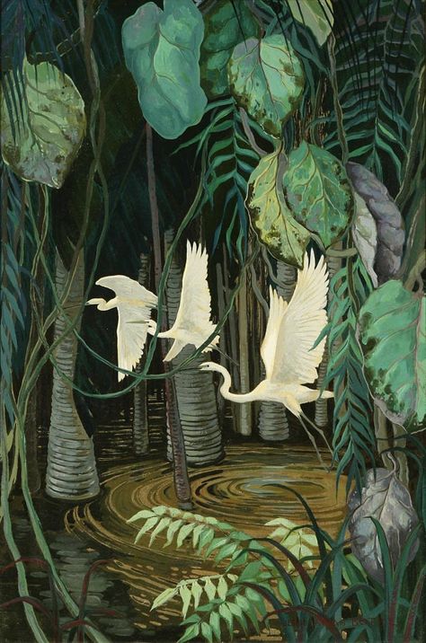 Jungle Art, Henri Rousseau, Tropical Art, Birds Flying, Wildlife Art, Bird Art, Painting Inspiration, Nature Art, Animal Art