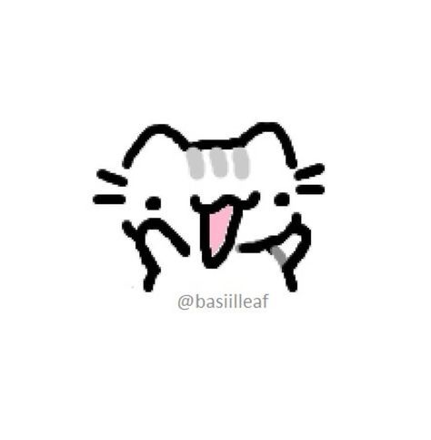 Basilleaf Cats, Cute Easy Doodles, Goofy Drawing, Cat Doodle, Emoji Art, Silly Cats Pictures, Little Doodles, Cat Icon, Cute Doodles Drawings