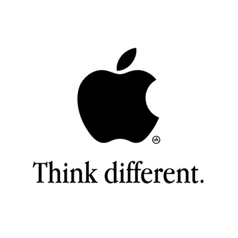 Apple's tagline 'Think Different' reflects their brand promise of innovation. Think Different Apple, Logo With Tagline, Baby Shower Snacks, Think Different, Overlays Picsart, Apple Computer, Apple Brand, Apple Logo, Steve Jobs