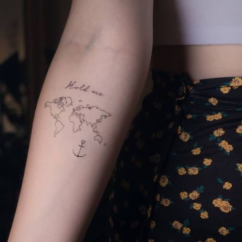 Storylines Tattoo (@storylines.tattoo) • Instagram photos and videos Tattoo Instagram, Inner Forearm, World Maps, Handwritten Font, English Quotes, Fine Line, Tattoo Artist, Anchors, Tattoo Studio