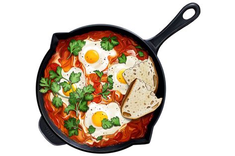 Shakshuka Recipe Please Respond, Shakshuka Recipe, Japanese Food Illustration, Cookbook Design, Studying Food, 귀여운 음식 그림, Foodie Art, Food Artwork, Food Sketch