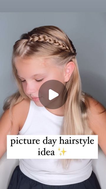 Picture Day Short Hairstyles, Hair Styles For Picture Day For Kids, Simple Picture Day Hairstyles, Hairstyles For Photo Day At School, Hair Styles For 10 Year Girl, School Photo Hair, Cute Picture Day Hairstyles For Kids, Hair Styles For Picture Day At School, School Pictures Hairstyles