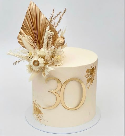 Boho One Year Old Birthday Cake, Cake For 30 Birthday Woman, Boho Birthday Cake For Women, 30th Bday Cakes For Women, Cake For 30th Birthday For Her, Cake 30th Birthday Women, Golden Cake Design, 40th Bday Cake For Women, Beige Birthday Cake