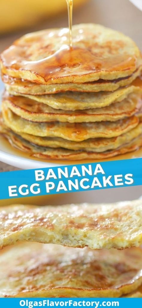 No Flour Banana Pancakes, 4 Ingredient Pancakes, Banana Egg Pancakes 2 Ingredients, Egg Pancakes Recipe, Banana Egg White Pancakes, Banana Pancakes No Flour, Banana And Egg Pancakes, Three Ingredient Pancakes, Banana Egg Pancakes