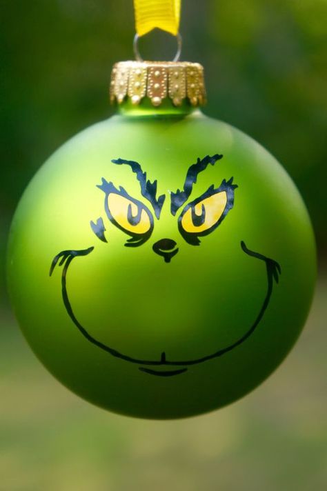 Grinch Ornament; Christmas; How the Grinch Stole Christmas; You're ...  I need this for my tree Grinch Balls, Grinch Stuff, Grinch Ornament, Grinch Face Svg, Whoville Christmas, Grinch Christmas Tree, Grinch Ornaments, Grinch Christmas Decorations, Grinch Face