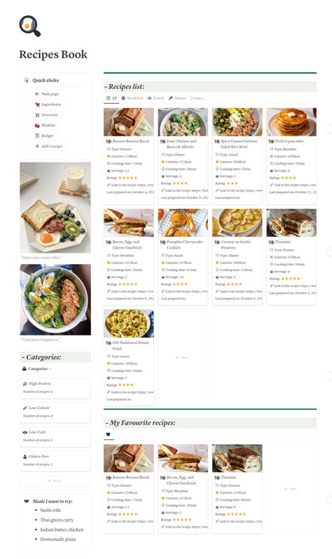 Ultimate Meal planner | notion dashboard - Stella's Ko-fi Shop - Ko-fi ❤️ Where creators get support from fans through donations, memberships, shop sales and more! The original 'Buy Me a Coffee' Page. Notion Recipe Book, Notion Recipes, Notion Dashboard Ideas, Notion Meal Planner, Personal Notion, Notion Templates For Students, Notion Organization, Notion Board, Notion Setup