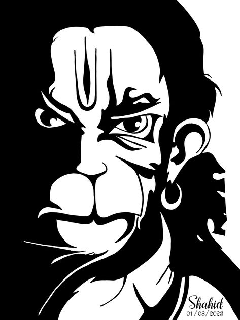 The secret to success is selfless service to God Hanuman Pen Sketch, Hanuman Silhouette, God Art Drawing, Hanuman Black, Hanuman Drawing, Sasuke Drawing, Crown Clip Art, Selfless Service, Hanuman Hd