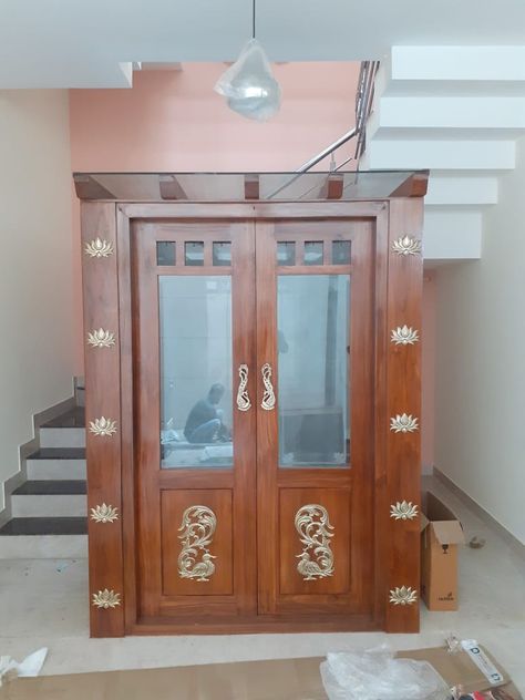 Big Pooja Room Ideas Indian, Big Pooja Room, Mandir Door Design, Puja Design, Pooja Room Ideas Indian, Pooja Units, Pooja Room Doors, Mandir Door, Pooja Design