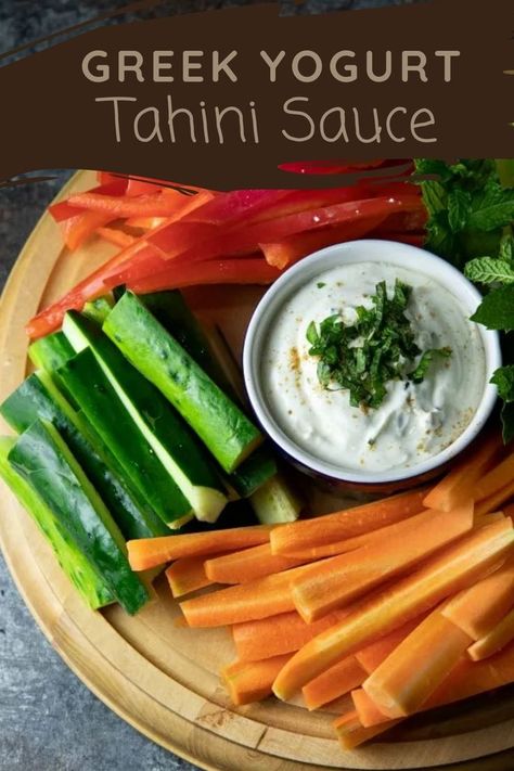 This Greek Yogurt Tahini Sauce is a fast, easy, and healthy dipping sauce…a perfect addition to a Crudité platter for your next get-together. Healthy Dipping Sauce, Yogurt Tahini Sauce, Make Greek Yogurt, Crudite Platter, Eat Pretty, Healthy Bacteria, Tahini Sauce, Healthy Gut, Do Not Eat