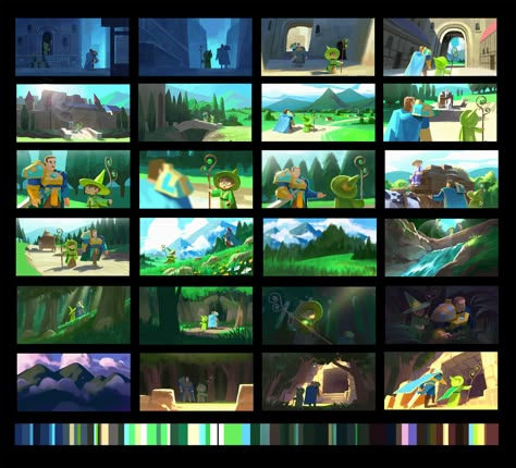 ArtStation - Color Keys Exercise!, Kevin Gnutzmans Color Emotion Guide, Colour Script, Color Theory Painting, Concept Art Books, Color And Emotion, Key Frame, Color Symbolism, Color Script, 2d Game Art