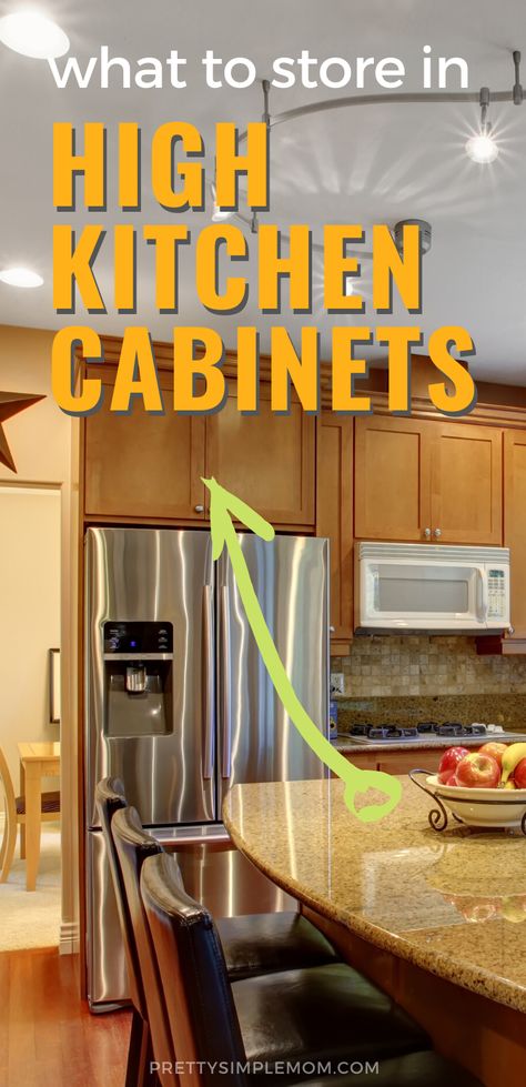 Organize Upper Kitchen Cabinets, What To Put In Upper Kitchen Cabinets, Organized Kitchen Cabinets Cupboards, Top Cabinet Organization Kitchen Storage, Where To Store Things In Kitchen Cabinets, High Cabinet Organization, Tall Kitchen Cabinets Organization, Kitchen Top Cabinet Organization, Kitchen Cabinets For Short People